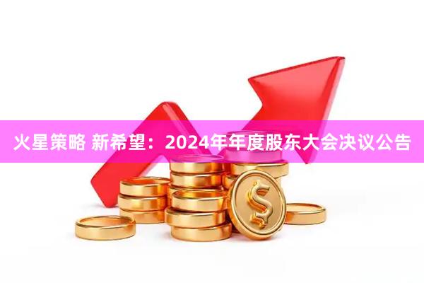 火星策略 新希望：2024年年度股东大会决议公告