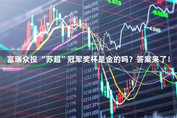 富瑞众投 “苏超”冠军奖杯是金的吗？答案来了！