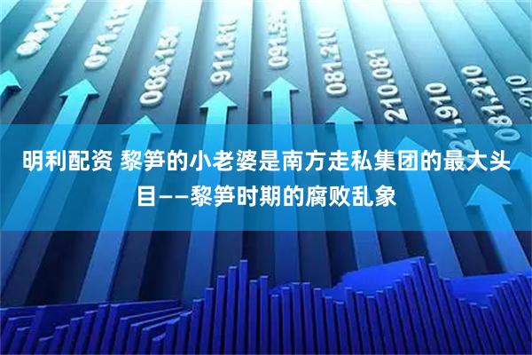 明利配资 黎笋的小老婆是南方走私集团的最大头目——黎笋时期的腐败乱象